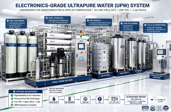 Impianto industriale di riparazione dell'acqua per l'elettrodeionizzazione